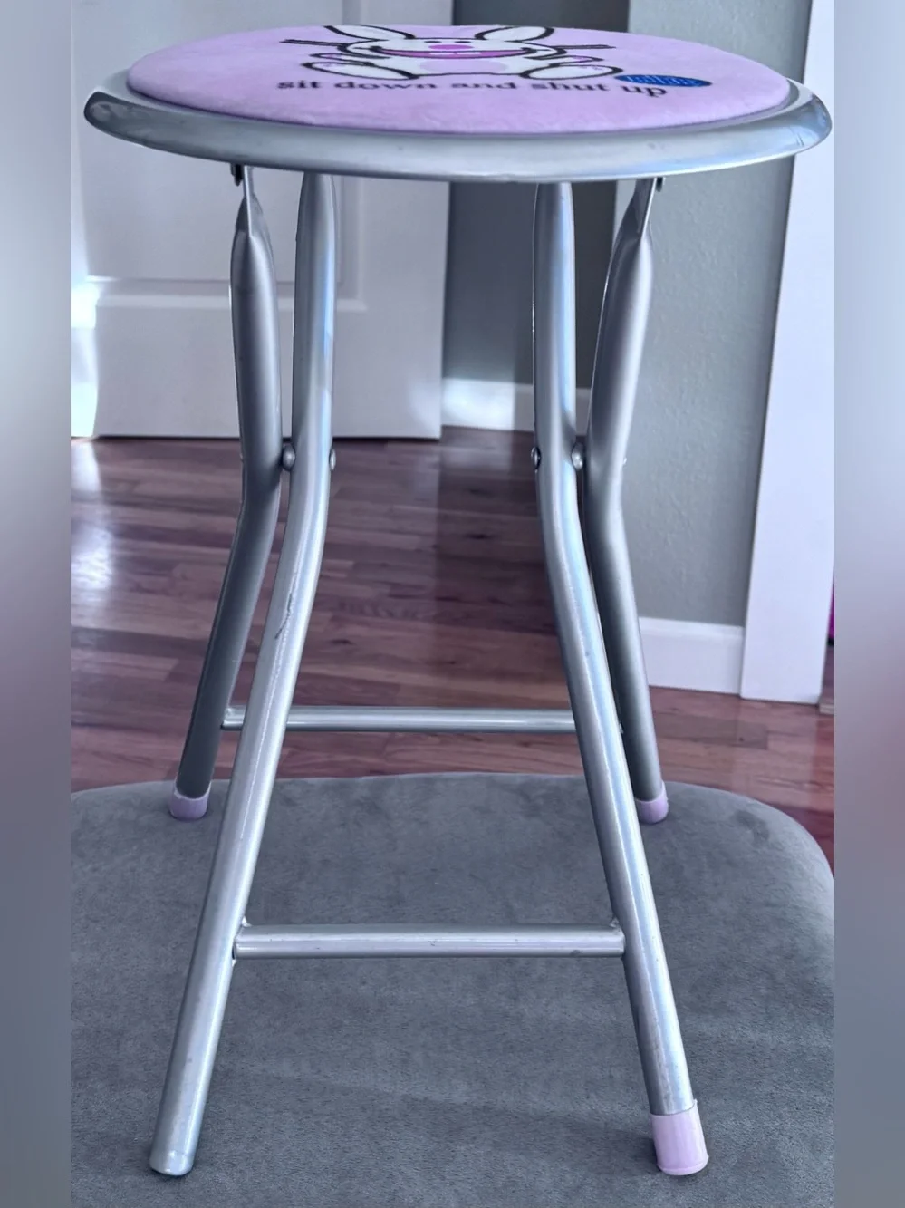 Vintage Y2K  “ It’s Happy Bunny” Folding Stool - “sit down and shut up”
